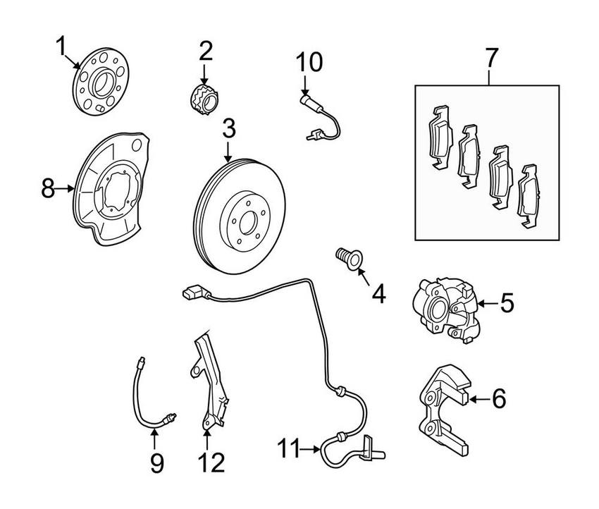 Mercedes Brake Hose - Rear 2214200248